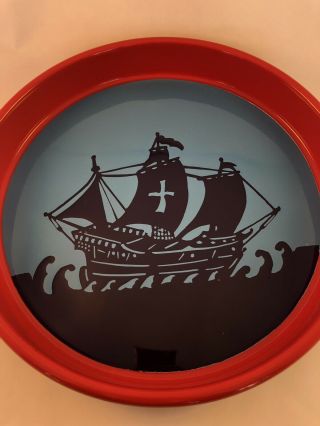 Porcelain Enamelware Beer (?) Tray Vintage Pirate Ship Sail Boat
