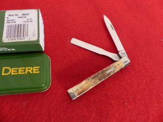 Case Xx Usa 3 - 5/8 " John Deere Burnt Stag 5285 Ss Doctors Two Blade Knife