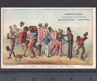 Currier & Ives © 1878 Authentic Race Horse Racing Comic Black Ethnic Trade Card