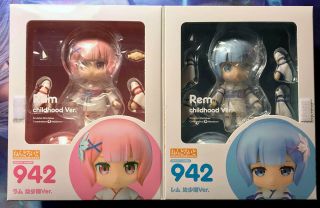 Exclusive Re Zero Rem And Ram Childhood Ver Nendoroid Set Authentic Figure Gsc