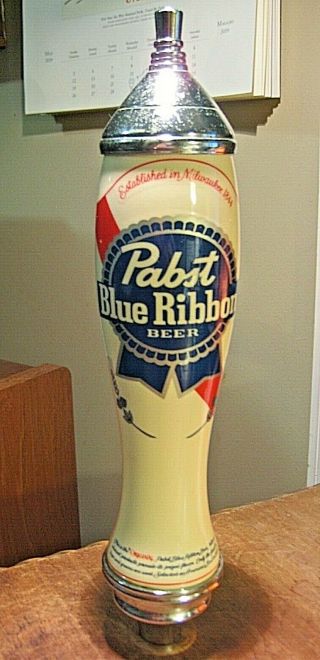Vintage Classic Pabst Blue Ribbon Beer Tap Handle Pub Draft Keg Knob 12” Pbr