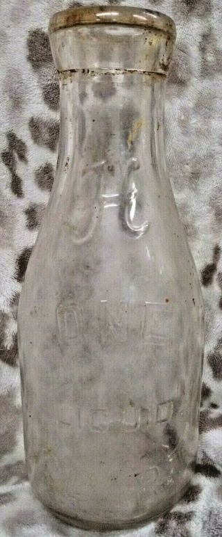 Vintage Clear Glass Milk Bottle - Harbison’s Dairy Philadelphia Pa - One Quart