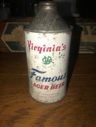 Virginia’s Famous Lager Cone Top Beer Can Cone Top