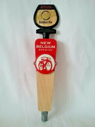 Fat Tire Wheelie Golden Ale Tap Handle Belgium Brewing Special Release Rare