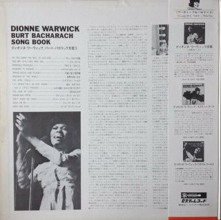 Dionne Warwick ‎– Burt Bacharach Song Book [12  Vinyl LP/GATE] JAPANESE,  NO OBI 3