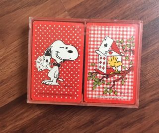 Vintage Peanuts Snoopy And Woodstock Playing Cards Double Deck Hallmark