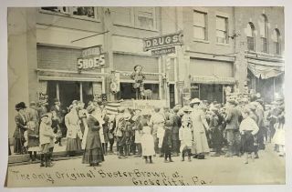 Antique / Vintage 11” X 17” Photo Buster Brown Shoe Store Grove City Pa