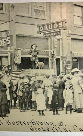 Antique / Vintage 11” x 17” Photo Buster Brown Shoe Store Grove City PA 3