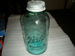 Vintage Blue/green 1/2 Gallon Ball Canner Jar 13
