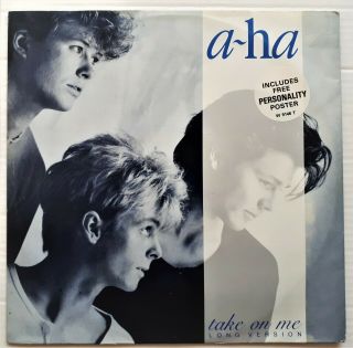 A - Ha - Take On Me (rare 12 " With Personality Poster) 1984 12 " Vinyl