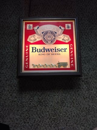 Vintage Lighted Budweiser Bar Sign