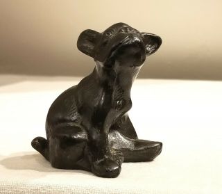 Miniature Sitting Bull Dog.  Cast Iron.  Usa.  So Very Cute,  And Loveable