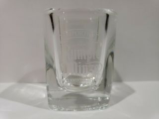 Rare Clear Square Shot Glass From Rumple Minze Peppermint Schnapps Imported