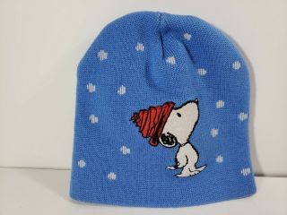 Peanuts Snoopy Blue Beanie Winter Hat