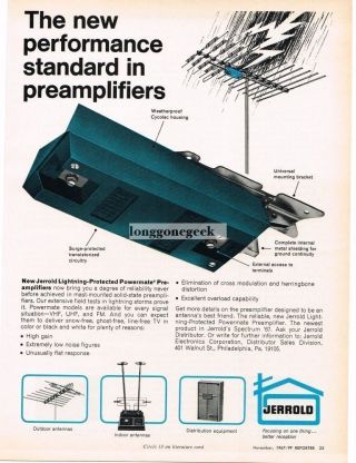 1967 Jerrold Powermate Preamplifier Tv Antenna Vtg Print Ad