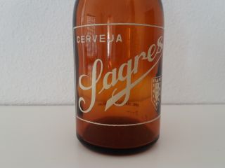 Vintage 1940/50´s Portuguese Beer Bottle Brown Glass " Sagres "