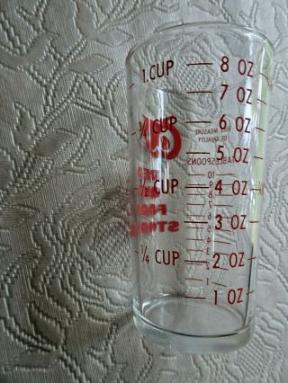 Vintage Red Owl Grocery Store 1 cup 8 oz measuring glass cup 4