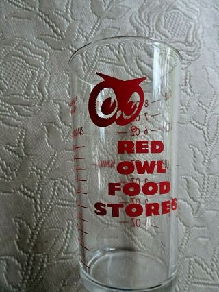 Vintage Red Owl Grocery Store 1 cup 8 oz measuring glass cup 5