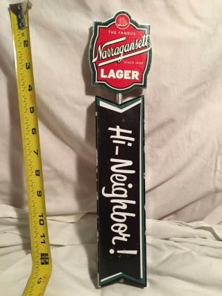 Rare - Narragansett Lager Beer Tap Handle Pub Bar Rhode Island - Vintage