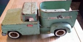 Vintage Green Tonka Farms Horse Carrying Toy Truck - Classic Toy Rolls Great