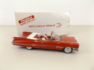 The Danbury 1959 Cadillac Series 62 1:24 Rare Red Covertible