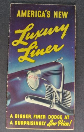 1939 Dodge Small Sales Brochure Folder Luxury Liner 39