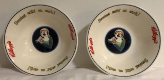 Kellogg ' s cereal bowls,  2 Frosted flakes ceramic bowls,  Tony the Tiger astronaut 6
