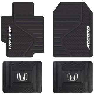 4pc Universal Black Rubber All Weather Front & Rear Floor Mats For Honda Accord
