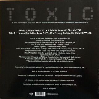 Britney Spears ‎– Toxic [12  VINYL EP] 2