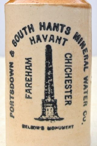 Vintage Portsmouth South Hants Mineral Co Monument Pict Stone Ginger Beer Bottle