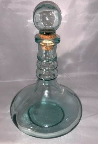 Glass Wine Whiskey Liquor Bottle Decanter With Cork Top Cap Vintage Style