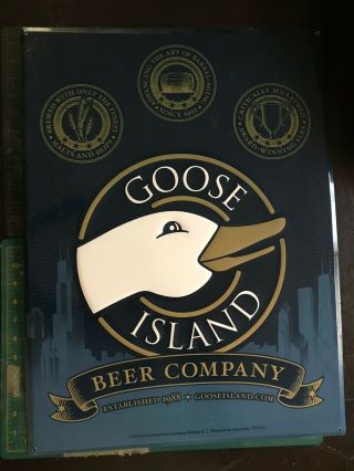 Goose Island Beer Company Metal Tin Tacker Beer Sign Chicago Il