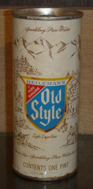 1970s Old Style Half Quart Pull Tab Beer Can Heileman Newport Kentucky 1 City