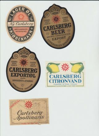 Denmark Beerlabels Carlsberg 5 Different