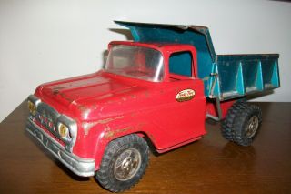 Vintage 1961 Pressed Steel Tonka Toys Hydraulic Dump Truck 13 1/5 " Long