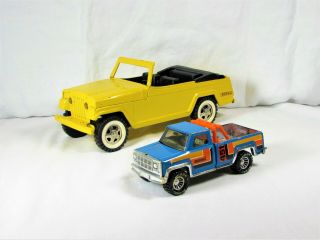 1960’s Yellow Tonka Jeepster Pressed Steel & 1970’s Pressed Steel Buddy L 451