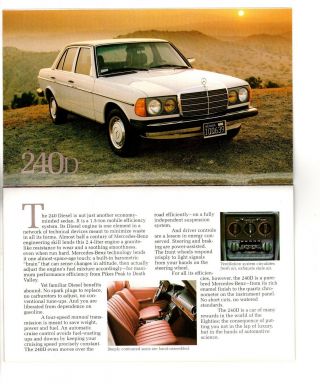 1981 Mercedes - Benz Sales Brochure 380 SLC SL 300 SD CD D 280 CE 240D 3