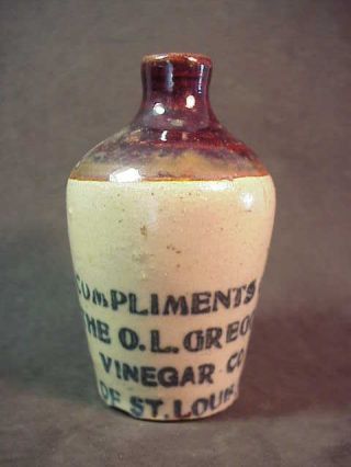 Small O L Gregory Vinegar Company - St Louis Missouri - Miniature Whiskey Jug