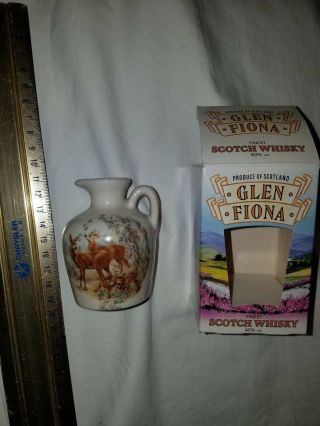 Glen Fiona Lindisfarne Ceramic Empty Mini Whisky Bottle And Box - Roe Deer