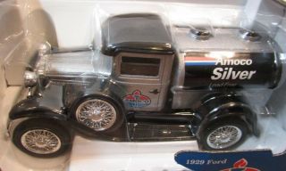 Amoco Collectible Die Cast Bank " 1929 Model A Tanker Truck " W/box Silver
