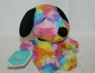 Snoopy Peanuts Rainbow Tie Dye Hallmark Plush Dog 7 " Easter Spring Stuffed Toy