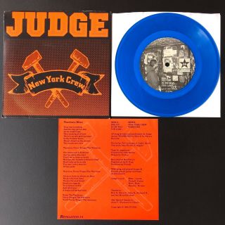 Judge York Crew 7” Blue Vinyl Project X Youth Of Today Revelation
