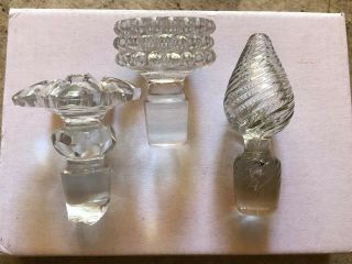 Vintage Glass Bottle Decanter Stopper From 2.  5 To 3.  5 Inch Tall “all 3”