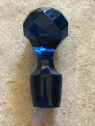 Vintage (cobalt Blue) Glass Bottle Decanter Stopper 3 Inch Tall