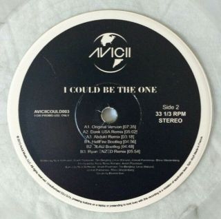 Avicii Vs Nicky Romero " I Could Be The One " 12 " Promo Vinyl House Rare