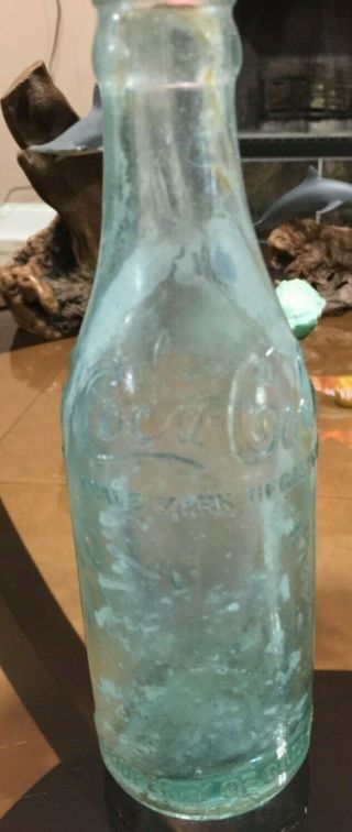 Rare Coca Cola Blue Straight Sided Soda Pop Bottle Embossed Lockport La