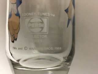 2 VTG 1966 PORKY PIG PEPSI LOONEY TUNES COLLECTORS GLASS THAT ' S ALL FOLKS VGC 3