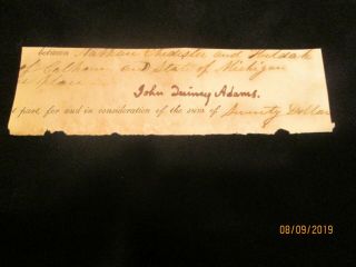John Quincy Adams Signed Document
