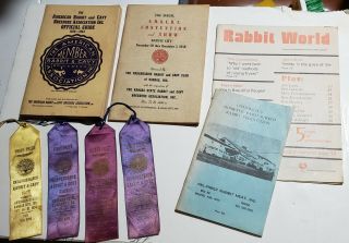 Vtg American Rabbit & Cavy Breeders Assoc.  Guide Convention Ribbons Pel - Freeze