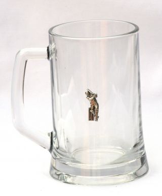 Cricketer Emblem 1 Pint Beer Glass Tankard Sports Present Uk Postage 89